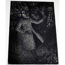 Lithograph Print of Comic Figures from the Louvre